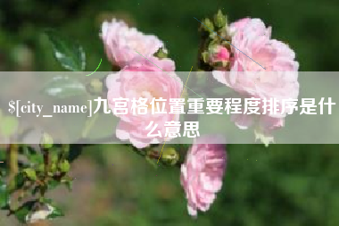 长垣九宫格位置重要程度排序是什么意思