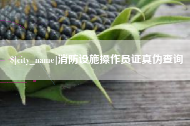 长垣消防设施操作员证真伪查询