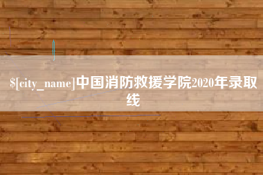 长垣中国消防救援学院2020年录取线