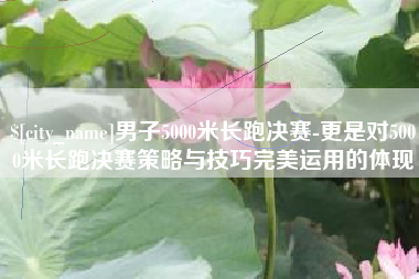 长垣男子5000米长跑决赛-更是对5000米长跑决赛策略与技巧完美运用的体现