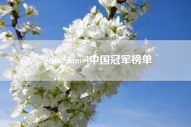 长垣中国冠军榜单