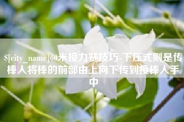 长垣60米接力赛技巧-下压式则是传棒人将棒的前部由上向下传到接棒人手中