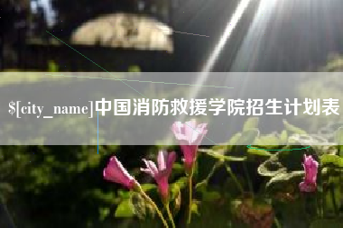 长垣中国消防救援学院招生计划表
