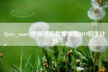 长垣中国消防救援学院2019招生计划